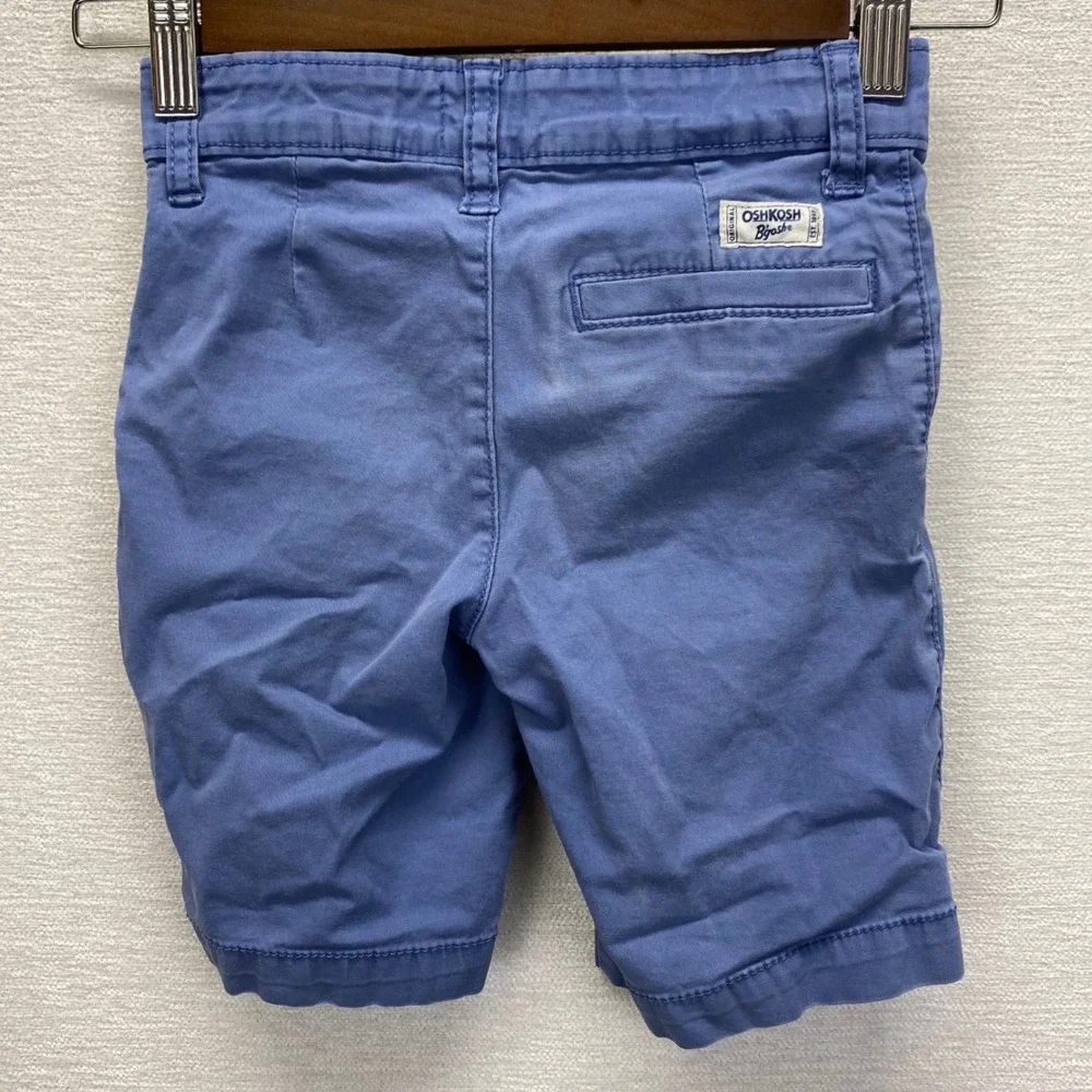 OshKosh B'gosh Kids Blue Chino Shorts Size 5 Adjustable Waist‎ Stretch
